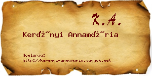 Kerényi Annamária névjegykártya