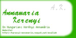 annamaria kerenyi business card