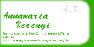 annamaria kerenyi business card